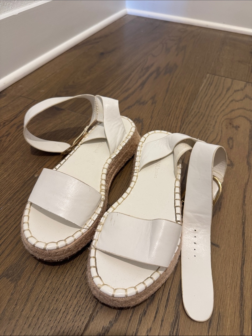 Wild Diva White Espadrille Sandal with Ankle Strap